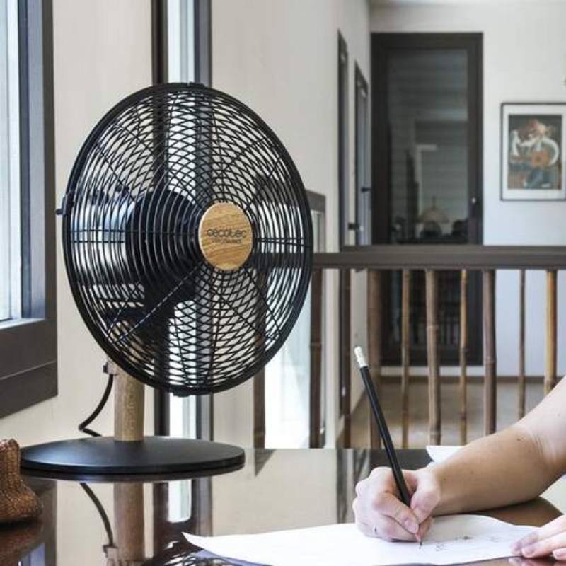 ventilador sobremesa cecotec 08230 4 aspas negro/madera - Imagen 3