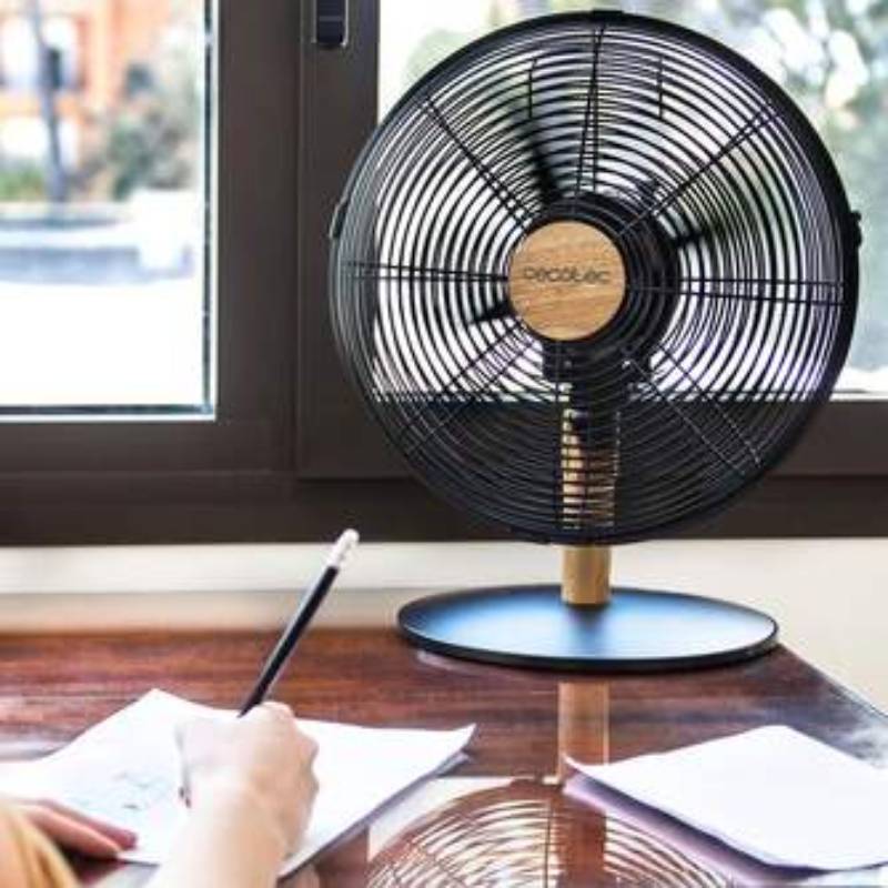 ventilador sobremesa cecotec 08230 4 aspas negro/madera - Imagen 6