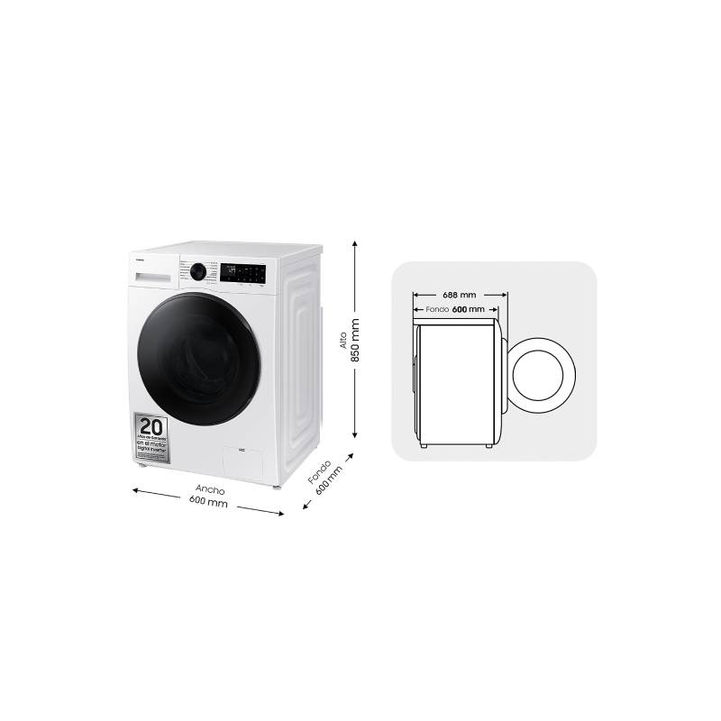 lavad-secadoras samsung wd11dg5b15beec 11/6kg 1400rpm - Imagen 3
