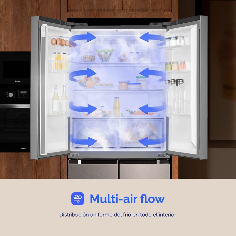 frigo americano artica afea17783f474i 177×84 4p nf inox dsp - Imagen 6