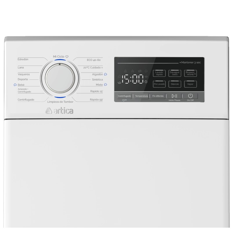 lavadora c/sup. artica lvd. al81300atb 8k 1300r bco - Imagen 4